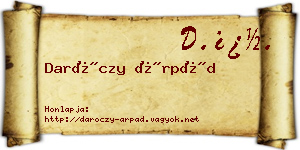 Daróczy Árpád névjegykártya