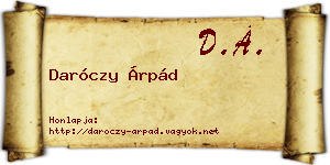 Daróczy Árpád névjegykártya